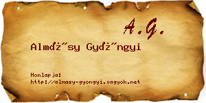 Almásy Gyöngyi névjegykártya